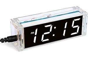 Krasnoyar Digital Clock Electronic Kit DIY Parts Component Set Electronical Clock Welding Making Experiment Kit (White)