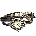 JewelryWe Women Quartz Bracelet Watch Fashion Weave Wrap around Leather Wrist Watch for Mothers Day Gift