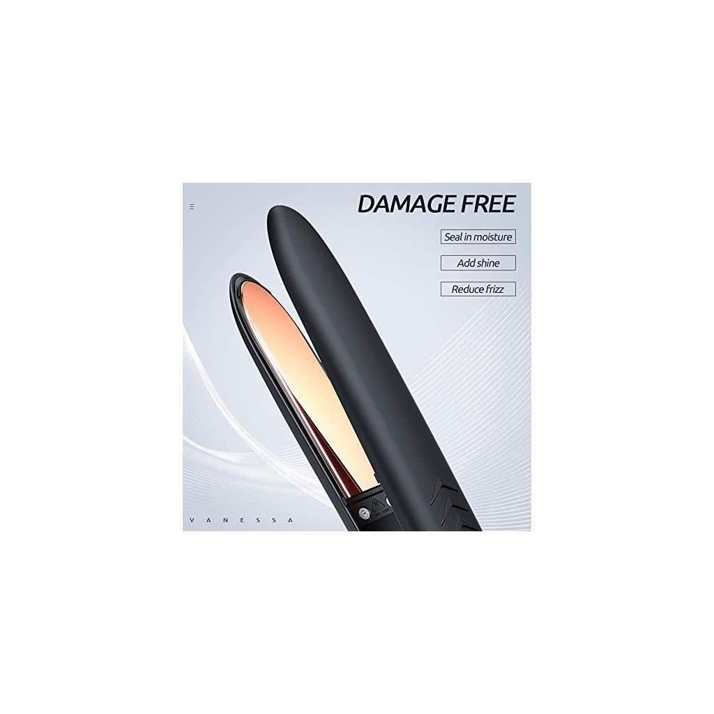 VANESSA PRO Flat Iron Hair Straightener, 100% Pure Titanium Flat Iron ...