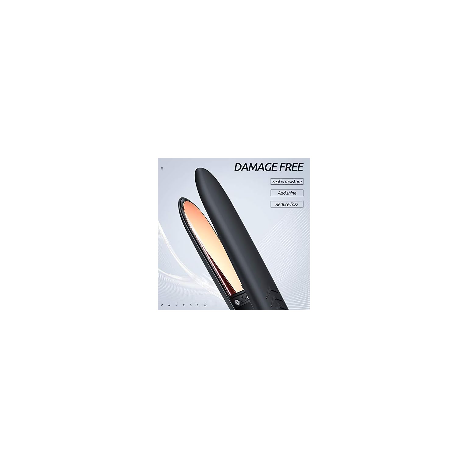 VANESSA PRO Flat Iron Hair Straightener, 100 Pure Titanium Flat Iron
