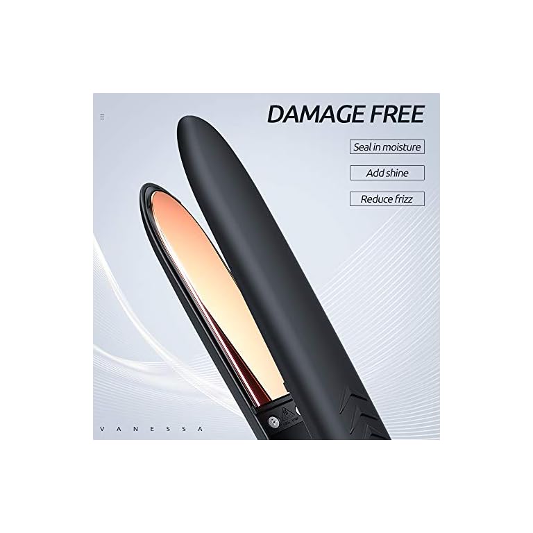VANESSA PRO Flat Iron Hair Straightener, 100 Pure Titanium Flat Iron