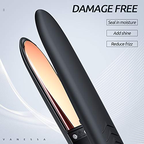 VANESSA PRO Flat Iron Hair Straightener, 100 Pure Titanium Flat Iron