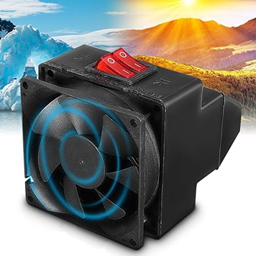 HOT SALE Adjustable 12v 300w Plugin Auto Car Mute Heating Fan Heater Caravan Defroster Demister Color:black