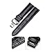 Genuine Leather Watch Band 18mm/20mm/22mm Black or Brown Watch Belt w/Butterfly Buckle Deployment Clasp