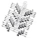 Tosnail 15 Pack Metal Pants Skirt Hangers with Non-Slip Clips, Space Saving Hanger for Closet or Laundry Use - Black