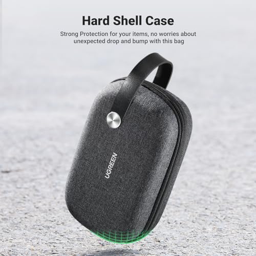 UGREEN Electronic Organizer, Travel Organizer for Electronics Accessories Water-resistant Shockproof External Hard Drive Case Small Travel Case for Cables, Chargers, SD Cards, Hard Disk, Flash Drives