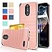 LG Stylo 3 Case,LG Stylo 3 Plus Case,LG Stylus 3 case with HD Screen Protector,AnoKe[Card Slots Holder][Not Wallet] Plastic TPU Hybrid Shockproof for LG LS777 KC2 Rose Gold