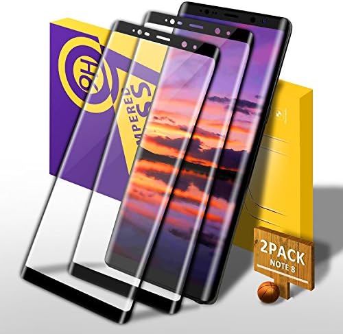 XIANDAN Galaxy Note 8 Glass Screen Protector, [2Pack] Full Coverage Premium 9H Tempered Glass Anti-Scratch, Clear High Definition (HD) Screen Film for Galaxy Note 8 Black