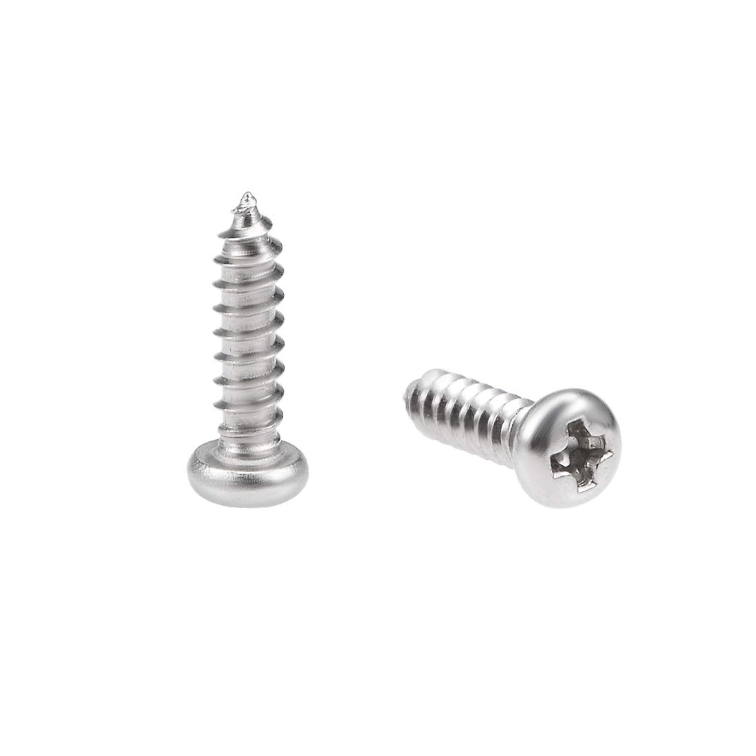 sourcing map 2.6x10mm Self Tapping Screws Phillips Pan Head Screw 316 Stainless Steel Fasteners Bolts 50Pcs