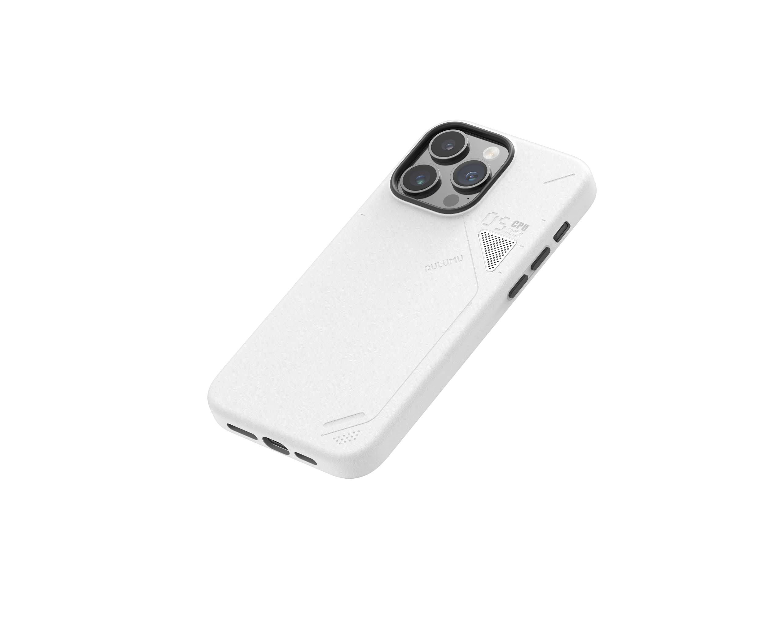 Photo 1 of Aulumu Vegan Leather for iPhone 14 Pro Max Magnetic Case [Unique Cooling Window] - Compatible with Magsafe [Metal Individual Buttons] - A05 White