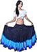 Wevez Women's ATS Tribal Dip Dye 25 Yard Skirt (Black/Turquoise/Blue)