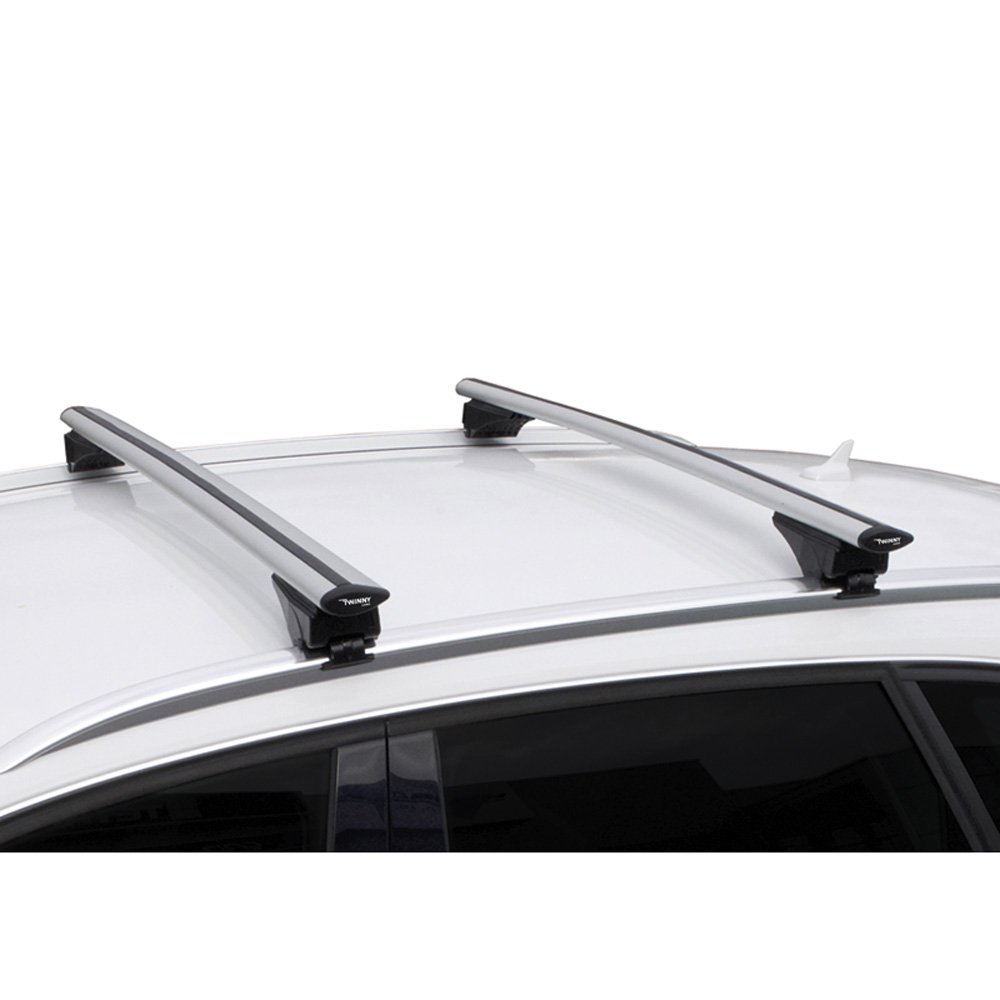 Twinny Load Universal Roof bar set Aluminum Fly Bar 124cm for cars with open & closed roof rails