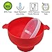 Popcorn Popper with Hot Air Collapsible Microwave Bowl in Red with Handles with Theatre Style Bags Included by Zelquin