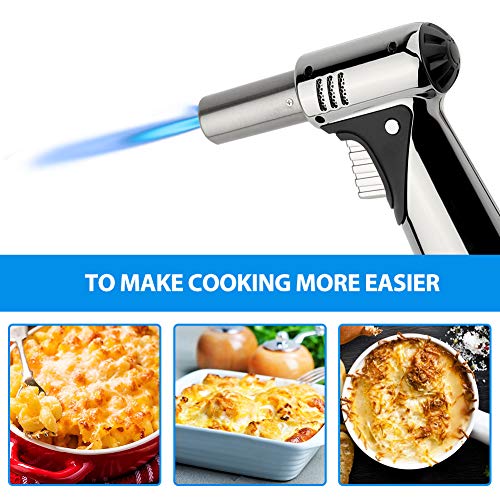 LINGSFIRE Butane Torch Lighter, Refillable Culinary Torch with Safe