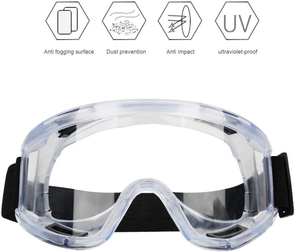 AOLVO Unisex Over Glasses Safety Goggles, Full-view Anti-impact Work Safety Goggles UV Protection Dustproof Windproof For Lab, Welding, Cycling, Chainsaw