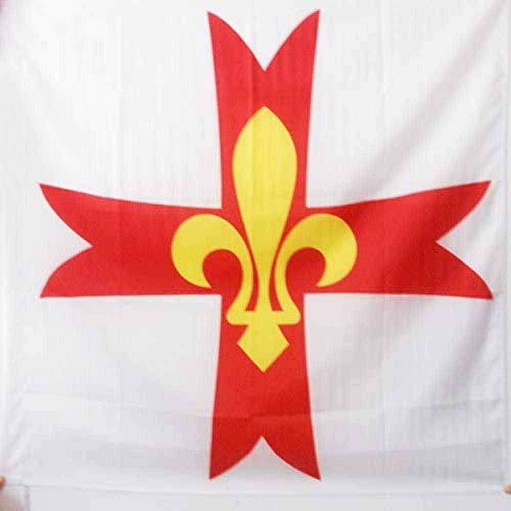 AZ FLAG - Acadia historical 1604-1713 Flag - 3x3 Ft - 100% Polyester Acadian Banner with Sleeve - Fade Resistant - Vivid Colors - 3' x 3' Feet - 90x90 Cm