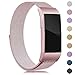 Find-MyWay Replacement Compatible with Charge 3 Bands/Charge 3 SE Metal Bands Wristband Accessory Magnetic Breathable Sport Bracelet Strap Small & Large for Women Men Silver Rose Gold 10 Colors