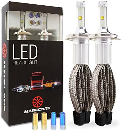 Markcars H4/9003/HB2 Car Headlamp 9600LM 60W LED Auto Headlight Bulbs Conversion Kit with Lumileds Chip 6000k/3000K/8000K All-in-One Plug and Play (Set of 2 Bulbs) - 2 Yr Warranty