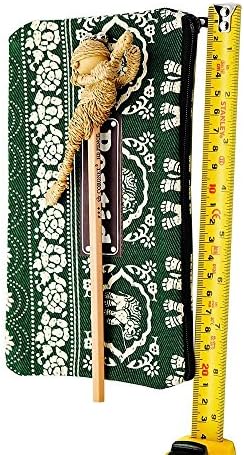 Perdit Crafts Style Striped Canvas Bag Pencil Case Pen Holder Cosmetic Bag Pouch Bag for Women Teen Girls with Stylus,Pancil Made Water Hyacinth Boxing Set Doll Famous Handicrafts No.2-1
