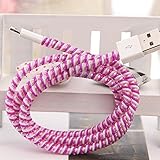 BUTEFO DIY Spiral Wire Cable Protectors / Cable Wrap / Wire Organizer / Cord Manager for most of Charging Data cable (Pink+Purple+White)