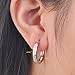 Bamos Jewelry 19 MM White Opal 925 Wedding Best Friend New Year's Party Girls Silver Hoop Stud Earrings
