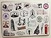 World Monument Landmarks Stickers 23pcsTravel Pyramid Sphinx Pisa Italy France Big Ben London Bridge America Mexico Spain Statue of David Wall Luggage Bag Laptop Cars Toys Baby Boys Girls Children