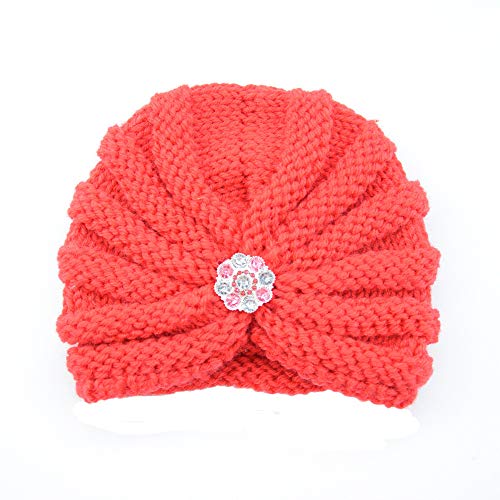 Longay Baby Toddler Girls Boys Infant Warm Winter Knit Beanie Hat Crochet Ski Ball Cap (Red) - Thumbnail 4