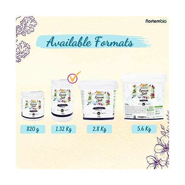 Nortembio-Epsom-Salt-132-Kg-Source-of-Magnesium-Epsom-Bath-Salts-Pharmaceutical-Grade-Epsom-Salts-for-Bath-Bombs-Bathing-and-Muscle-Relaxation-E-Book-Included Nortembio Epsom Salt 1,32 Kg. Source of Magnesium. Epsom Bath Salts - Pharmaceutical Grade. Epsom Salts for Bath Bombs…