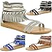 Alpine Swiss Womens Beaded & Studded Fringe Flat Gladiator Sandals