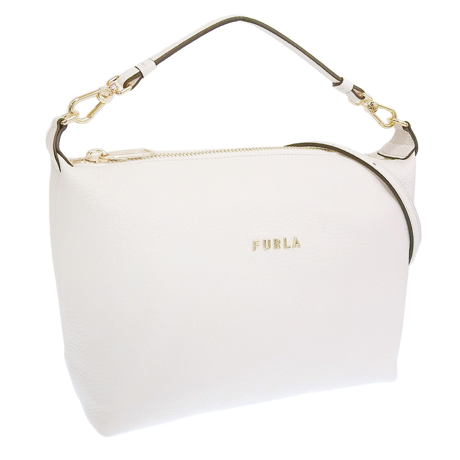 A306】2WAYショルダーバッグ FURLA ホワイト/ジャガード