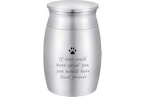 ABOOXIU 3 Inches Small Keepsake Urn for Pet Dog Ashes Aluminum Mini Cremation Urns for Dog Cat Memorial Ashes Urn for Sharing Fur Friend Ashes-If Love Could Have Saved You
