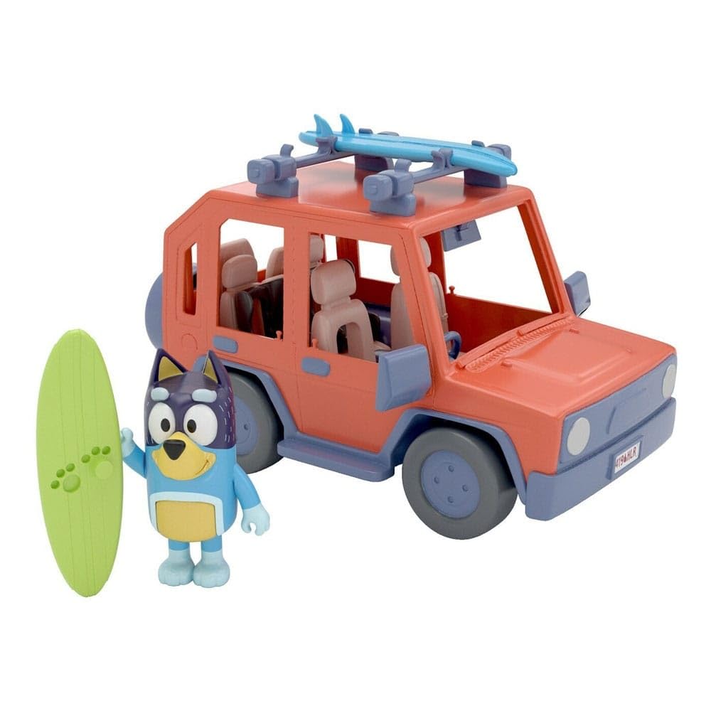Bluey, 4WD Family Vehicle, with 1 Figure and 2 Surfboards Customizable Car - Adventure Time for Ages 3+