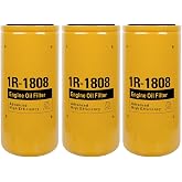 3PCS 1R1808 Oil Filter Compatible with Caterpillar 1R-1808 Oil Filter CAT 3406B 3408 3412C 3412 3306B Excavator Replace 275-2604