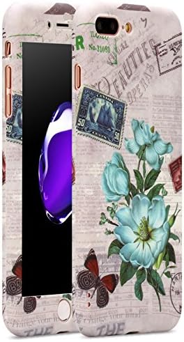iPhone 7 Plus case, Vancer Full Body Protection [360 Degree All-around] Series, Hard Slim Premium shockproof Cover with Tempered Glass Screen Protector for iPhone 7 Plus(5.5) (Lotus)