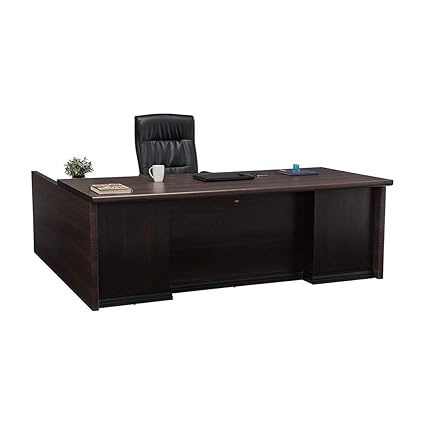 Durian Contemporary Theon Office Desks Engineered Wood (Smoke Oak, Brown)