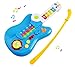 Toy Guitar Battery 3-in-1 Electric Kids Guitar Toy with Violin Stick and Piano Keyboard Transformation w/ Lights, For Kids Boys Girls Children Educational Musical Set (Blue)