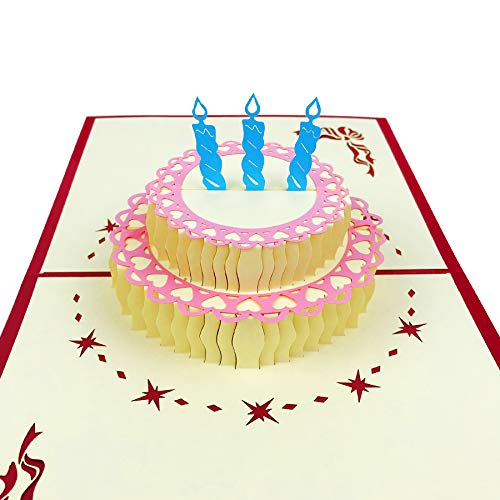 3D Pop Up Birthday Cards,Birthday Pop Up Greeting Cards Laser Cut Happy Birthday Cards Including Envelopes and Glues Best for Mom,Wife,Sister, Boy,Girl,Friends 1 Pack (Best Birthday Greetings For Sister)