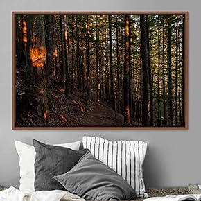 signwin Framed Canvas Wall Art Rustic Woods Brown...