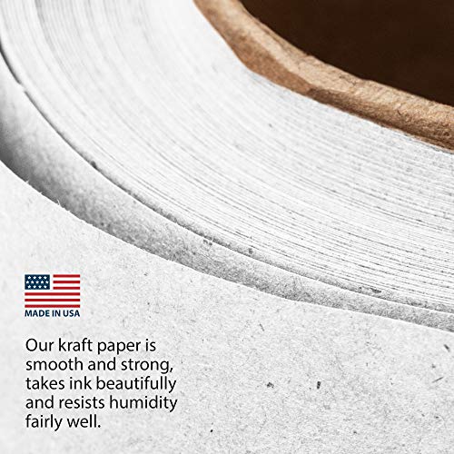 White Kraft Paper Roll 24 by 30 Feet (1800 Inches) Made in USA Craft Paper Roll - White Wrapping Paper - Poster Paper - Drawing Paper for Kids