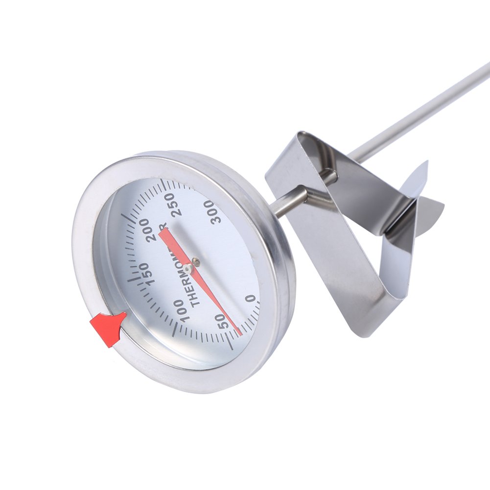 12inch Kitchen Cooking Probe Thermometer with Clip for Food Meat Homebrew Wine Kettle 0℃-300℃ Temperature Measurement Range