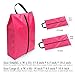Bagail Set of 4 Lightweight Waterproof Nylon Storage Traveling Tote Shoe Bags Fushcia 18x10.6