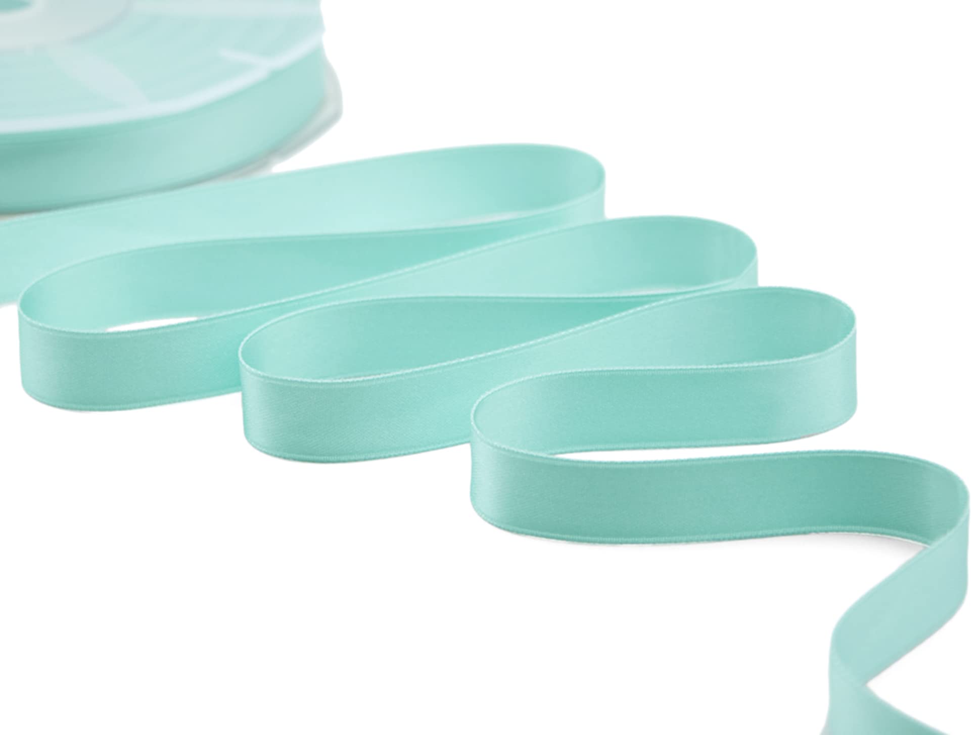 Furlanis - Double Satin Ribbon, Decoration, Gift, Christmas Packing, Wedding, Party, Made in Italy - Aquamarine Green, 16 mm x 50 m