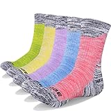 YUEDGE 5 Pairs Women’s Wicking Cushion Multi Performance Hiking Trekking Walking Socks Year Round