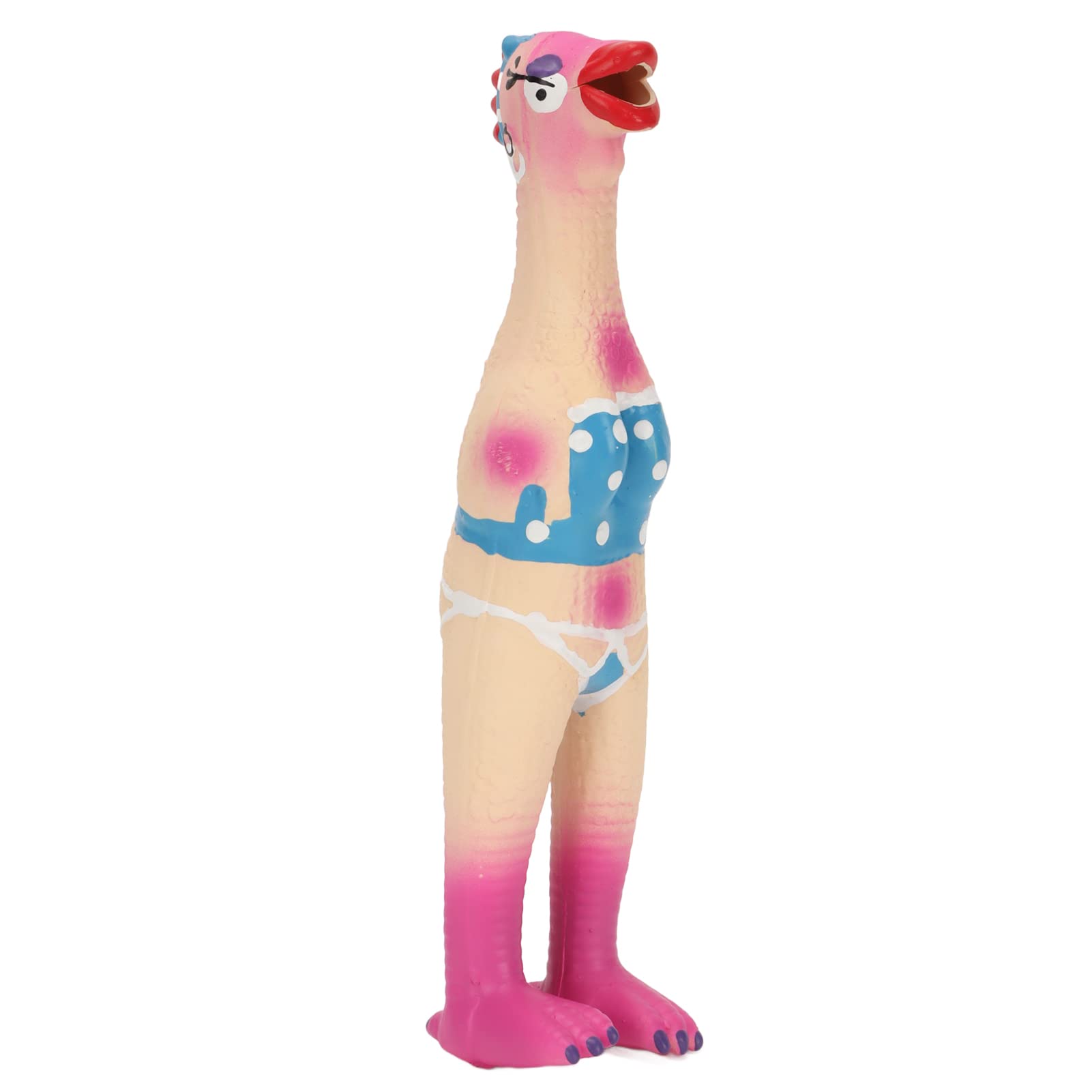 PENO Squeaky Chicken Dog Toys, Hand Painted Safe Funny Bite Resistant Squeaky Dog Toys for Dogs (OK Chicken)