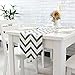 Uphome 1pc Classical Chevron Zig Zag Pattern Table Runner - Cotton Canvas Fabric Table Top Decoration, Grey and White