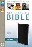 NIV, Thinline Bible Zippered, Bonded Leather, Black