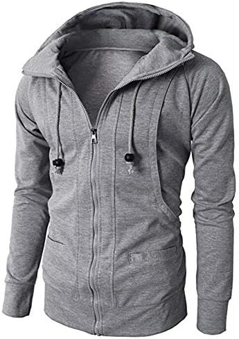 HOMEBABY Clearance Sale! Hoodies Jacket for Men Autumn Fashion Long Sleeve Zipper Pockets Hooded Sweatshirt Long Sleeve Sportswear Workout Fitness Yoga Tops Pullover Jumper