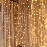 DLIUZ UL Safe 304 LED 9.8Feet Connectable Curtain Lights Icicle Lights Fairy String Lights with 8 Modes for Wedding Party Family Patio Lawn Decoration