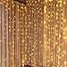 DLIUZ UL Safe 304 LED 9.8Feet Connectable Curtain Lights Icicle Lights Fairy String Lights with 8 Modes for Wedding Party Family Patio Lawn Decoration