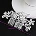 TINKSKY Bridal Hair Pieces Tiara Hair Pins Women's Crystal Rhinestones Pearls Decor Flower Style Hair Comb Clip
